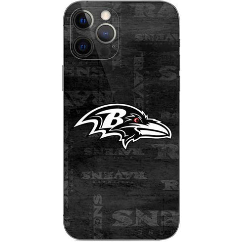 NFL Baltimore Ravens Black & White iPhone 12 Pro Skin